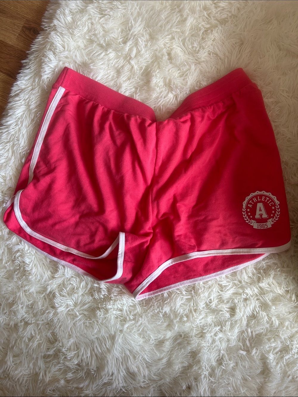 No Boundaries Hot Pink Athletic Shorts with White Trim